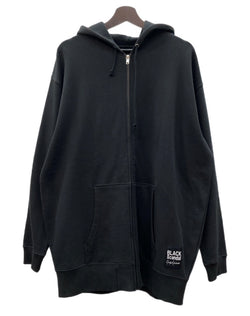ヨウジヤマモト Yohji Yamamoto BLACK Scandal LOGO ZIPUP PARKER ロゴ ジップアップ パーカー フーディ スウェット 黒 HC-T92-993 サイズ 3 パーカ 刺繍 ブラック 104MT-2220