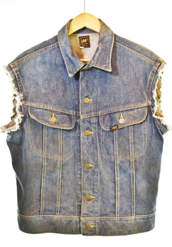 リー Lee BLACK SABBATH ブラックサバス バンド 袖きり ヘヴィメタル デニムベスト  ベスト ブルー 103MT-3370
