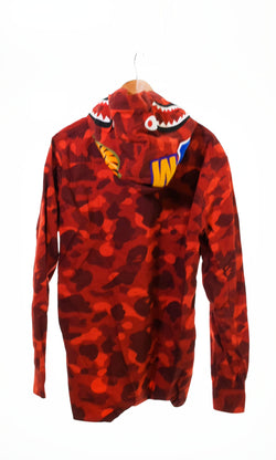 アベイシングエイプ  A BATHING APE  camouflage print hooded shirt jacket カモシャツジャケット  赤 001SHH801008M  長袖シャツ レッド 3Lサイズ 103MT-719