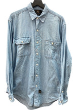 ダブルアールエル RRL 90s 三ツ星タグ SHIRT ステンカラー 猫目ボタン 胸ポケット ヴィンテージ VINTAGE ラルフローレン RALPH LAUREN コットン モーリシャス製 ライトブルー 青 無地 ブルー Mサイズ 104MT-2024