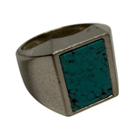 【中古】ハイドアンドシーク HIDE AND SEEK ターコイズリング スクエア 16号 メンズジュエリー・アクセサリー 指輪・リング シルバー 201goods-812