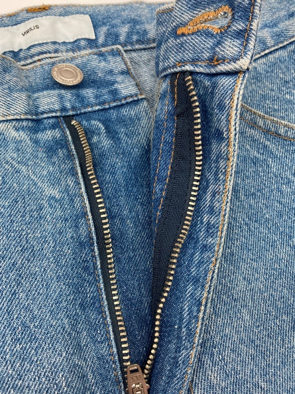 トーガ TOGA VIRILIS 21SS SIDE ZIP DENIM PANTS サイド ジップ デニム パンツ ジップフライ フレア ジーンズ インディゴ 青 無地 TV21-FF315 デニム ブルー サイズ46 104MB-396