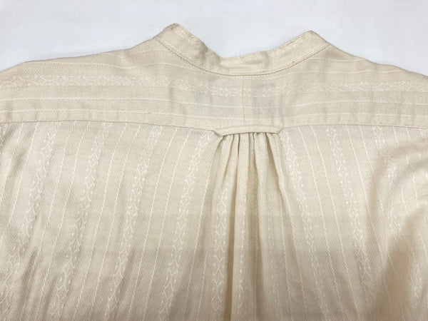 ダブルアールエル RRL 90s 三ツ星タグ SHIRT バンドカラー ヘンリーネック ハーフボタン ヴィンテージ VINTAGE ラルフローレン RALPH LAUREN コットン モーリシャス製 BEIGE 長袖シャツ 刺繍 ベージュ Mサイズ 104MT-2025