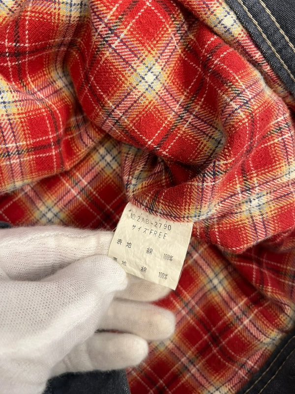 ヒステリックグラマー HYSTERIC GLAMOUR ショート丈 短丈 ワークジャケット KINKY JEANS 青 インディゴ シャツジャケット 裏地チェック ブランケット 2AB-2790 ジャケット ブルー フリーサイズ 101LT-180