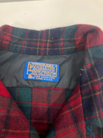 ペンドルトン PENDLETON 70's 70年代 ウール チェックシャツ ボードシャツ  ネルシャツ 開襟 オープンカラー ボックス vintage ヴィンテージ MADE IN USA アメリカ製  長袖シャツ レッド Lサイズ 101MT-5357