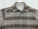 ヴィンテージ  vintage 50s～ 50年代 VAN HEUSEN ヴァン・ヒューゼン VHタグ  オープンカラー 開襟 ブラウン グレー 長袖シャツ チェック マルチカラー 104MT-1307