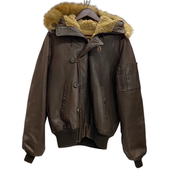 【曜日割引対象外】 ショット SCHOTT USA製 N-5A フライトジャケット レザージャケット ファー ジャケット ブラウン 42サイズ 201MT-4569 VB