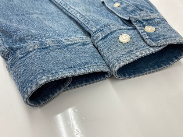 シュプリーム SUPREME Small Box Denim Shirt Washed Indigo スモール ボックス ロゴ デニム シャツ 青 長袖シャツ ロゴ ブルー Sサイズ 104MT-1942