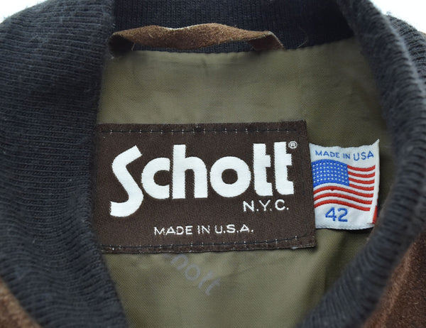 ショット SCHOTT USA製 シングルライダースジャケット 茶タグ レザージャケット 茶 42 ジャケット ブラウン 103MT-2187