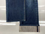 ダブルアールエル RRL DENIM PANTS デニム パンツ 赤耳 セルビッチ ボタンフライ ジーパン ジーンズ USA製 Ralph Lauren インディゴ 青 ロゴ デニム ブルー 34×32 104MB-352