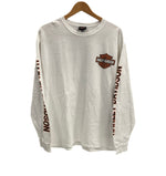 ハーレーダビッドソン Harley-Davidson バーアンドシールドロゴ No.1 RWBロゴ LIVE FREE RIDE FREE 袖プリント 両面プリント XL ロンT ホワイト LLサイズ 101MT-4539