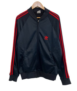 アディダス adidas 80s 銀タグ ヴィンテージ ATP型 トラックジャケット USA製 黒  ジャージ ブラック Mサイズ 101MT-4346
