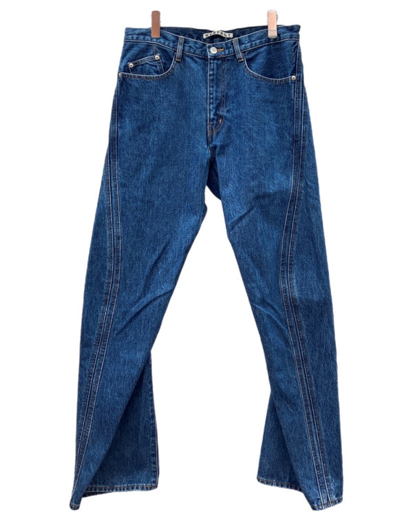 ネヴァーフォーゲット NVRFRGT 3D TWISTED JEANS ツイスト ジーンズ ジップフライ ジーパン パンツ インディゴ 青 無地 NF231P01B デニム ブルー サイズ3 104MB-397