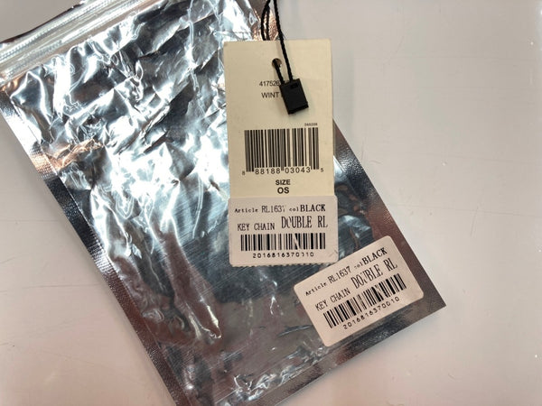 ダブルアールエル RRL LEATHER KEY CHAIN レザー キー チェーン キーリング キーホルダー Ralph Lauren ラルフローレン 黒 金 メンズジュエリー ウォレットチェーン・キーチェーン ロゴ ゴールド 104A-65