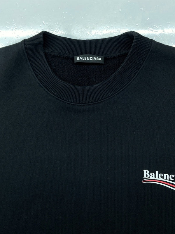 バレンシアガ BALENCIAGA Campaign Logo Sweatshirt キャンペーン ロゴ スウェットシャツ トレーナー 長袖 黒 556147 スウェット プリント ブラック Mサイズ 104MT-646