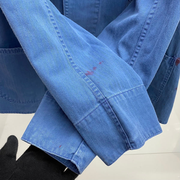 【曜日割引対象外】 ヴィンテージ vintage 50's BEST HBT カバーオール 猫目ボタン ジャケット ブルー Mサイズ 201MT-3809 VB