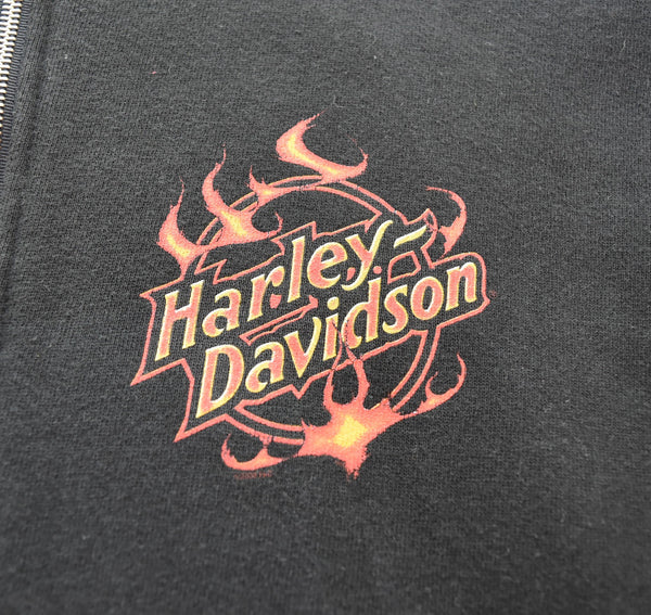 ハーレーダビッドソン HARLEY DAVIDSON  fade flame pattern zip ジップパーカー フレイム 炎 ファイヤー  ジャケット ブラック 103MT-3315