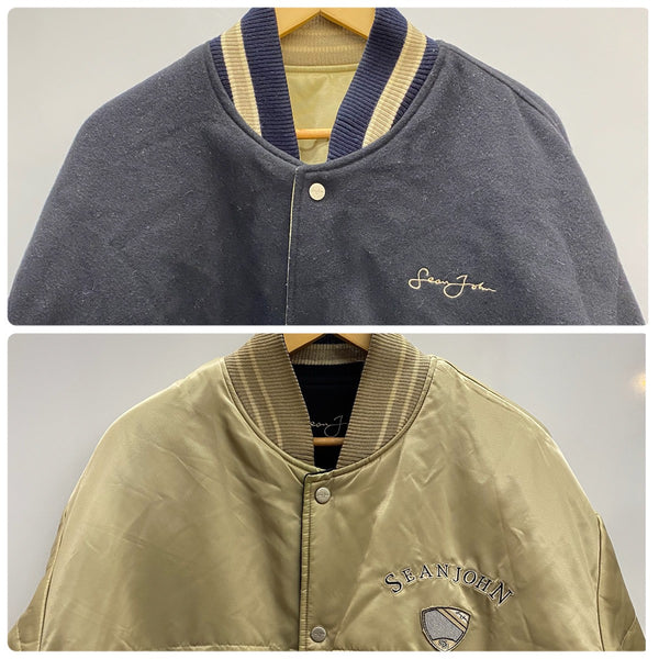 ショーンジョン SEAN JOHN リバーシブル スタジャン ナイロン ジャケット ベージュ XXLサイズ 201MT-4575