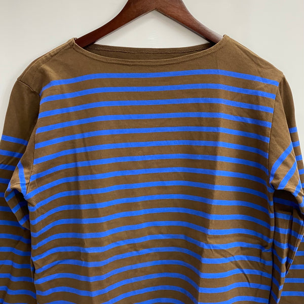 【曜日割引対象外】 キャピタル KAPITAL ボーダー ロンT 長袖カットソー ブラウン Lサイズ 201MT-4127 VB