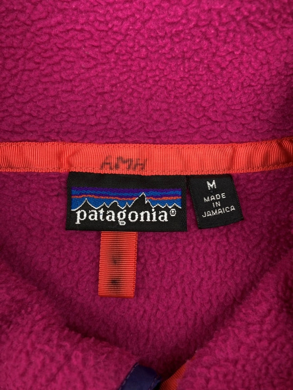 パタゴニア Patagonia SYNCHILLA SNAP-T シンチラ スナップ ハーフボタン フリース プルオーバー アウトドア ピンク 紫 25530 ジャケット ロゴ パープル Mサイズ 104MT-1740