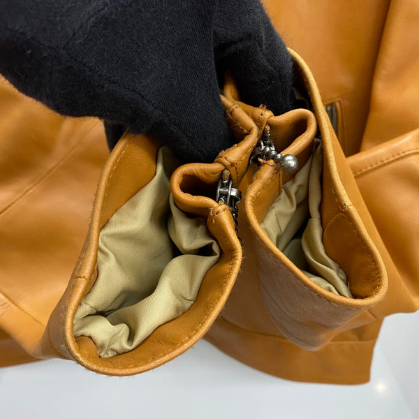 【曜日割引対象外】 ヌーディージーンズ Nudie Jeans Eddy レザージャケット 571615006 ジャケット ブラウン Sサイズ 201MT-3918 VB