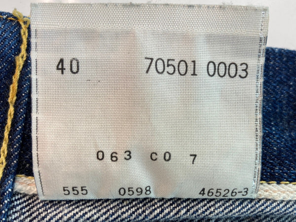 リーバイス Levi's 506XX 1st デニム ジャケット Gジャン USA製 90's バレンシア 復刻 ボタン裏 555 紺 サイズ40 ジャケット 無地 ネイビー 104MT-15