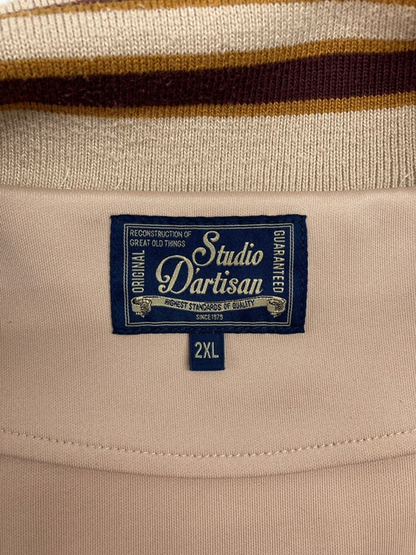 ステュディオ・ダ・ルチザン STUDIO D'ARTISAN TRUCK JACKET DIRTY JEANS トラック ジャケット ダブルジップ 刺繍 ジャージ アウター 薄茶 9879 ジャージ ロゴ ベージュ 2XLサイズ 104MT-1961