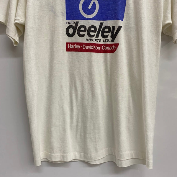 【曜日割引対象外】 ハーレーダビッドソン HARLEY-DAVIDSON ~80's deeley PENMANS カナダ製  Tシャツ ホワイト Mサイズ 201MT-4103 VB