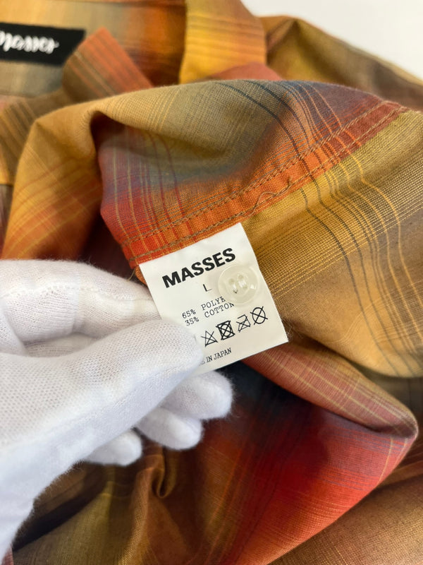 マシス MASSES SHIRT SHADOW シャツ シャドー オレンジ マスタード チェックシャツ チェック柄 長袖シャツ マルチカラー Lサイズ 101MT-5142