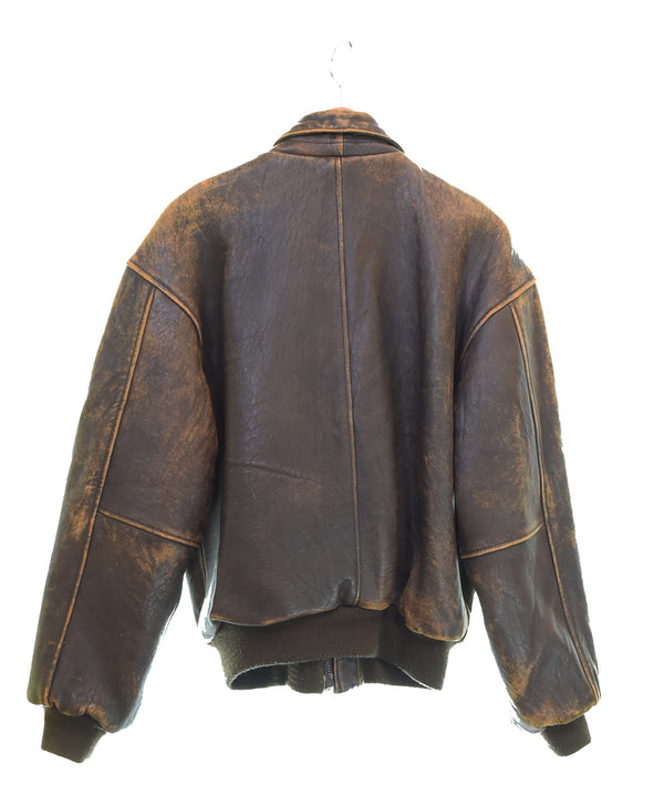 アヴィレックス AVIREX A-2 Flight Jacket レザージャケット フライトジャケット ジャケット ブラウン Sサイズ 103MT-3519