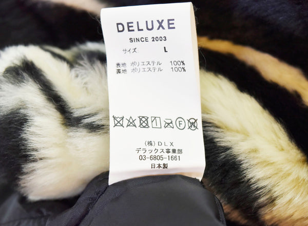 デラックス Deluxe 19AW ゼブラ ファーコート ダブルボタン ジャケット 黒 D5255 ジャケット ブラック Lサイズ 103MT-1085