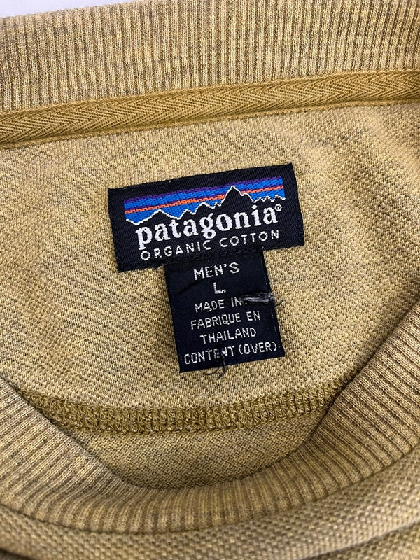 パタゴニア PATAGONIA 90s 90's 90年代 オーバルロゴ 鹿子 長袖 ポケットTシャツ ロンT 黄 ロンT イエロー Lサイズ 101MT-5110
