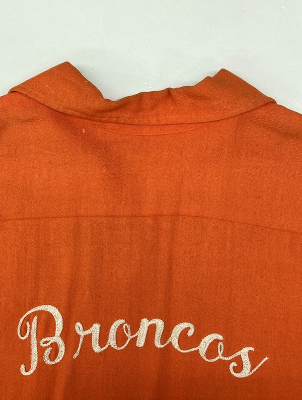 ヴィンテージ vintage 60s 70s Bowling Shirt ボーリング シャツ ANGEL TOWN 刺繍タグ チェーン オープンカラー 半袖 半袖シャツ 刺繍 オレンジ Mサイズ 104MT-1222