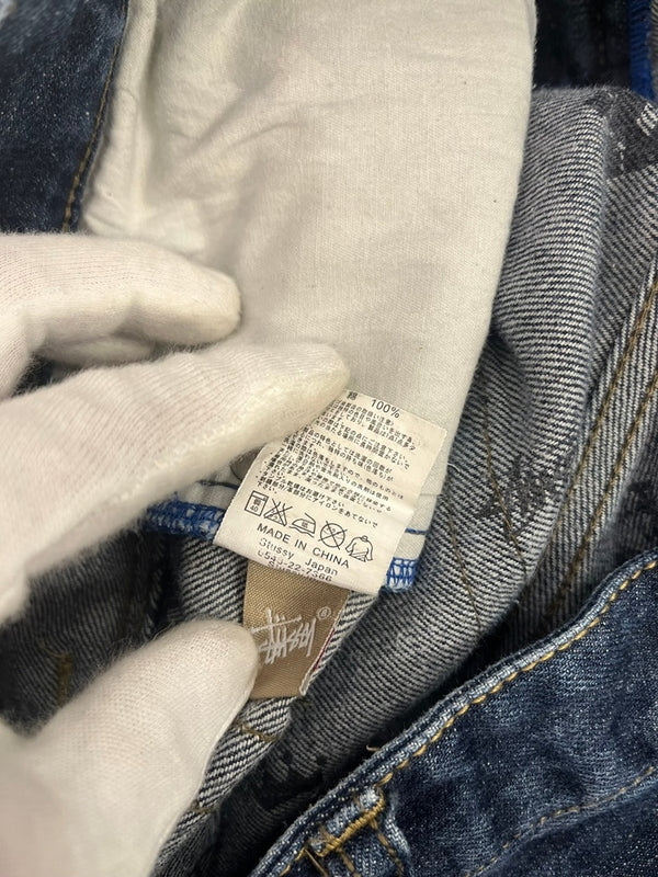ステューシー STUSSY OLD STUSSY 30th Aniversary 30周年記念 ストレートデニムパンツ 刺繍ロゴ インディゴ 青 デニム ブルー 34 101MB-753