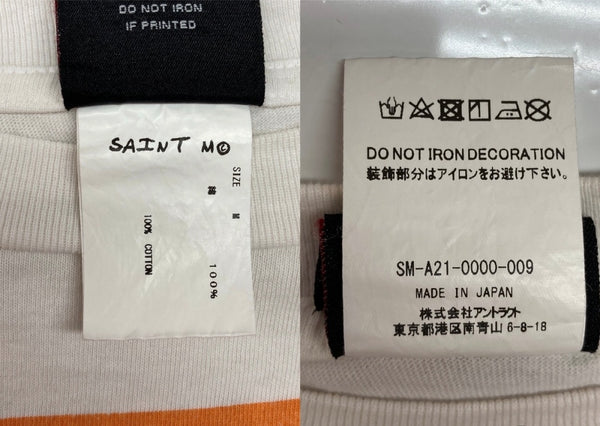セントマイケル SAINT MICHAEL 21AW LOGO PRINT T-SHIRT ロゴ プリント Tシャツ 半袖 白 SM-A21-0000-009 Tシャツ ロゴ ホワイト Mサイズ 104MT-2008