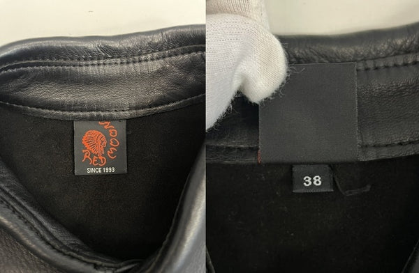 レッドムーン RED MOON ウエスタンシャツ レザーシャツ 鹿革 ディアスキン コンチョボタン 黒  表記サイズ38 ジャケット ブラック 101MT-4496