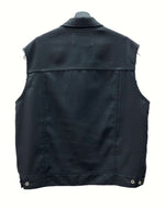 ダイリク DAIRIKU 22ss Regular Polyester Vest レギュラー ポリエステル ベスト カットオフ ボタン 黒 22SS P-2 ベスト ロゴ ブラック Mサイズ 104MT-983