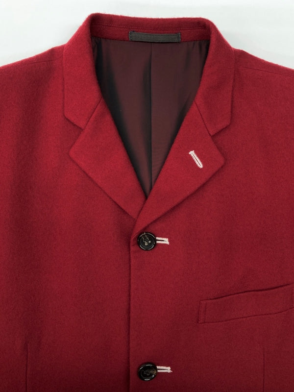 コムデギャルソン COMME des GARCONS HOMME 90s LONG JACKET ロング ジャケット 田中オム テーラード アーカイブ アウター 赤 IJ-04012M ジャケット 無地 レッド Mサイズ 104MT-2093