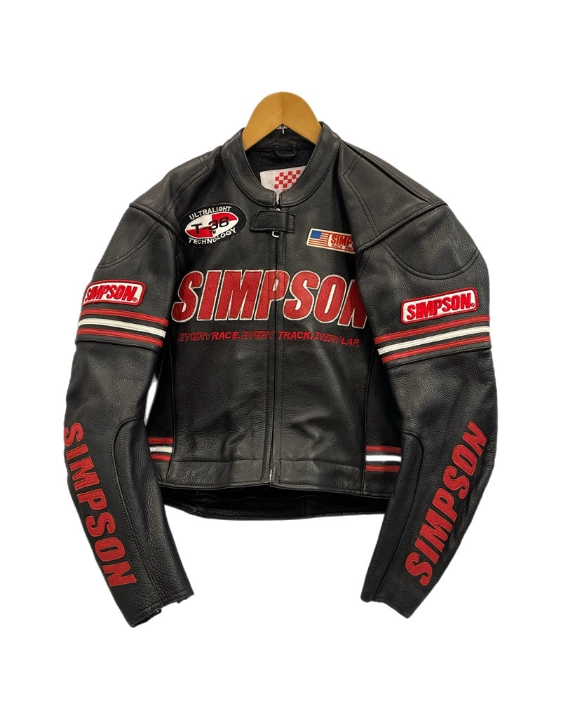 SIMPSON シンプソン　レザージャケット　ライダース　本革　牛革　メンズ　M シンプソン SIMPSON 牛革 レザージャケット シングルライダース バイク