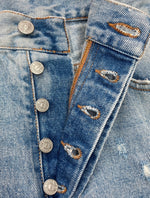 ディーゼル DIESEL STRAIGHT LOOSE FITTING DENIM PANTS ストレート ルーズ フィット デニム パンツ ボタンフライ パッチ ダメージ 青 ロゴ A03564 デニム ブルー サイズ 32 104MB-162