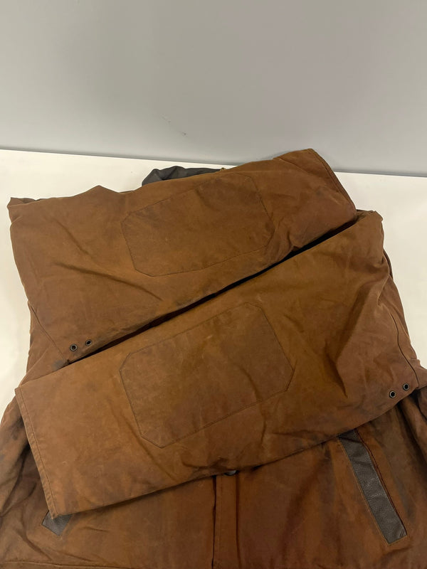 バブアー BARBOUR 90's 90年代 BUCKHOUSE バックハウス ダブルネーム BUSHMAN JACKET ブッシュマンジャケット ワックス コットン オイルドジャケット ハンティング VINTAGE ヴィンテージ ジャケット ブラウン 101MT-5336