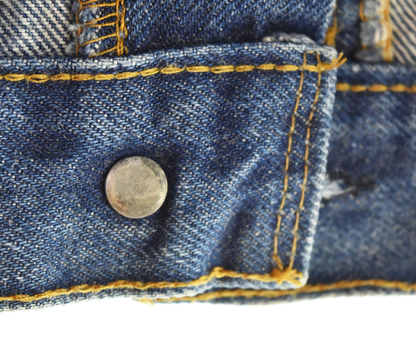 リーバイス Levi's 70s 501 66後期 ボタン裏6 赤耳 70's チェーン セルビッジ デニム ブルー 35/33 103MB-554