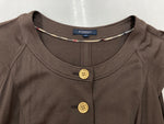 バーバリー Burberry ロンドン London 三陽商会 フレンチスリーブ ドレス French Sleeve Dress ゴールドボタン ノバチェック BROWN 茶色 FMA90-562-55 ワンピース 無地 ブラウン SIZE40 104LT-125