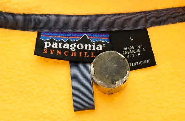 パタゴニア PATAGONIA 90's USA製 シンチラスナップT フリースジャケット ジャケット イエロー Lサイズ 103MT-869