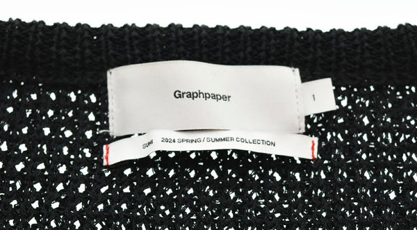 グラフペーパー Graphpaper 24ss Linen SOLOTEX Knit Crew Neck GU241-80206 1 セーター ブラック 103MT-1108