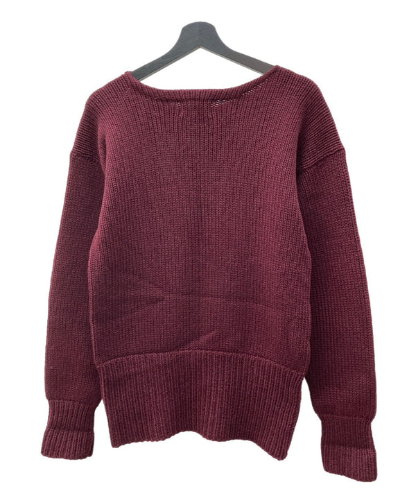 ヴィンテージ vintage 40s 40年代 Rugby KNITTING MILLS Wool Sweater ニット ロングリブ えんじ バーガンディ セーター 無地 ワインレッド 104MT-1872