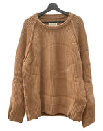 メゾンマルジェラ Maison Margiela 18AW Lowgage Nylon Cable Knit ローゲージ ナイロン ケーブル ニット クルーネック 厚手 薄茶 S50GP0101 S16379 セーター 無地 ベージュ Lサイズ 104MT-2208