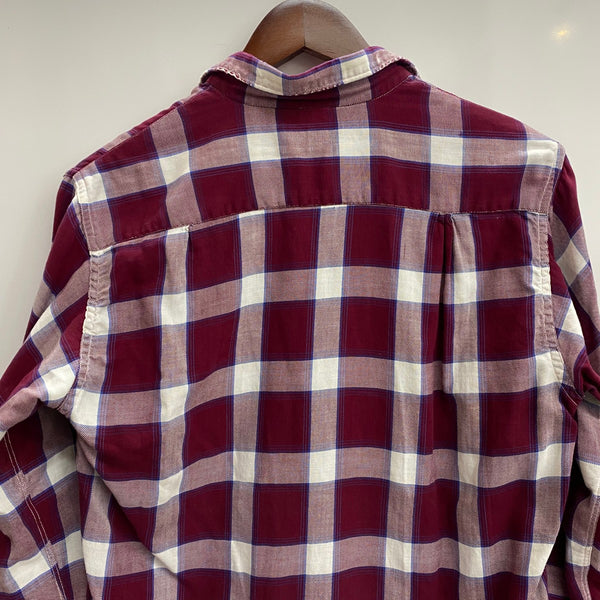 【曜日割引対象外】 ヴィンテージ vintage ~60's MEN OF THE WEST レーヨン チェックシャツ 長袖シャツ レッド 201MT-4702 VB