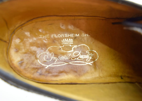 フローシャイム Florsheim 70年代 ウィングチップ プレーントゥ シューズ 黒 628937 メンズ靴 ビジネスシューズ ブラック 9 103S-600