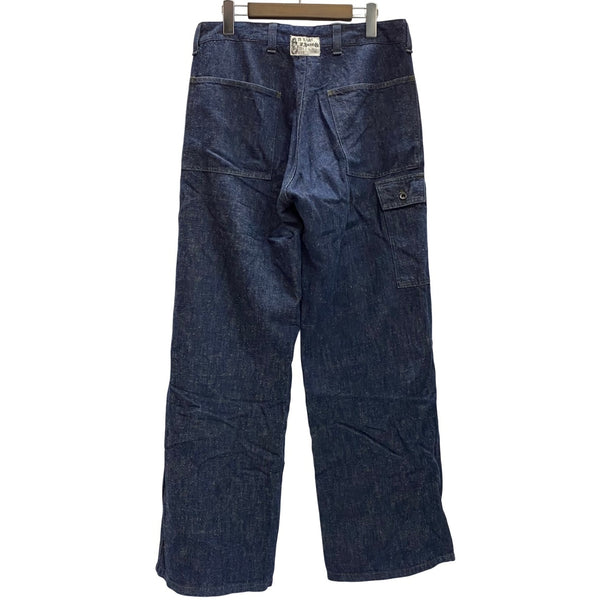 【曜日割引対象外】 アグリー AGRY H.Light&Sons 90's リネン混 ワイド デニムパンツ デニム ブルー 32サイズ 201MB-1001 VB